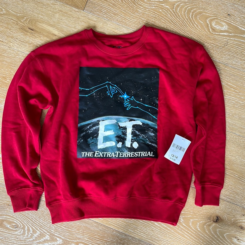 Kids XL 13/14 ET red sweatshirt. New with tags